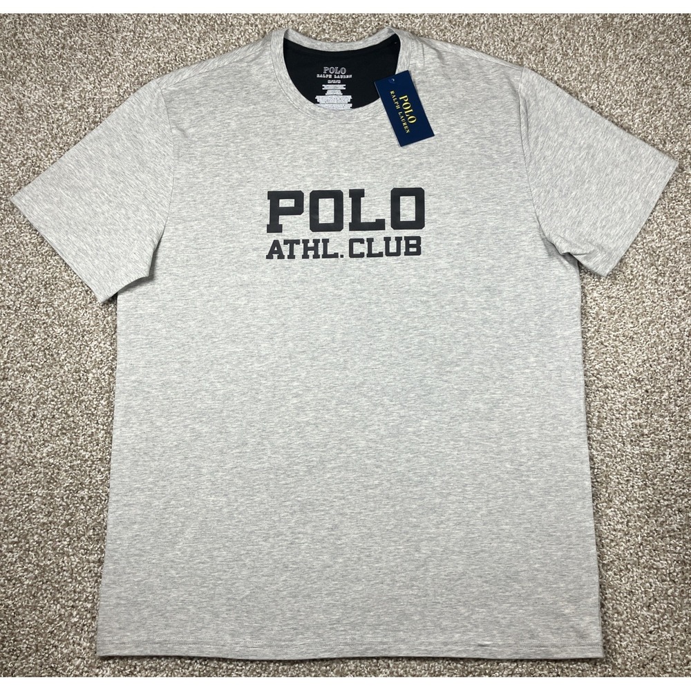 Polo Ralph Lauren Athletic Club Performance T Shirt Gray Short Sleeve Medium NEW